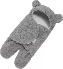 BonBini´s Teddy Bear Wikkeldeken Newborn - Zachte Grijze Teddy Beer Inbakerdoek Newborn Baby - 3-6 Maanden - Grijs -Babyproducten Korting Winkel 1111x1200 1