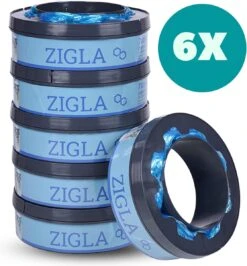 Zigla – 6x Luieremmer Navulling – Navulcassette - Geschikt Voor Tommee Tippee Sangenic Tec