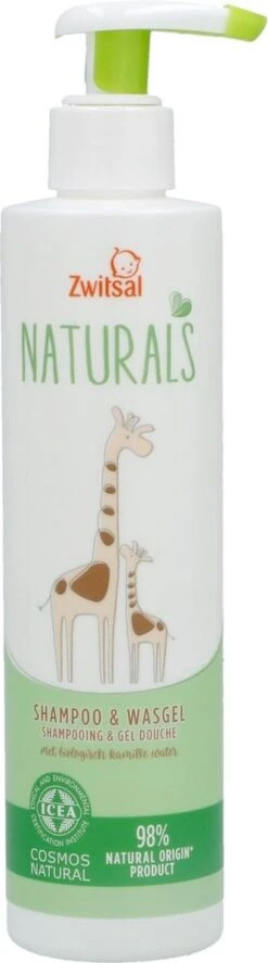 Zwitsal Naturals Shampoo&Wasgel 250ml -Babyproducten Korting Winkel 334x1200