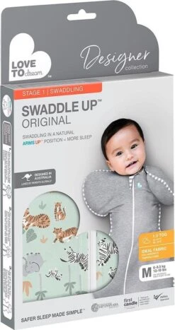 Love To Dream™ Babyslaapzak Swaddle Up™ - Inbakeren - Baby 3-6 Maanden - 6-8.5 Kg - All Season - Safari -Babyproducten Korting Winkel 635x1200