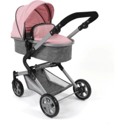 BAYER CHIC 2000 Combi Poppenwagen Lia Melange Grijs-roze -Babyproducten Korting Winkel bayer chic 2000 combi poppenwagen lia melange grijs roze a281692 2