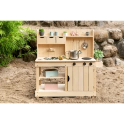 MUDDY BUDDY Buitenspeelkeuken "Explorer" Naturel -Babyproducten Korting Winkel muddy buddy buitenspeelkeuken explorer naturel a412339 3