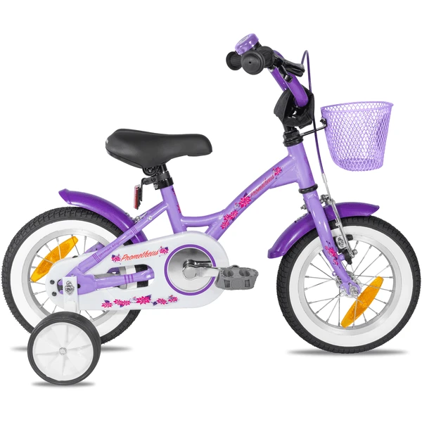 PROMETHEUS BICYCLES ® Kinderfiets 12" Vanaf 3 Jaar Met Zijwieltjes In Paars & Wit 4 PROMETHEUS BICYCLES ® Kinderfiets 12" Vanaf 3 Jaar Met Zijwieltjes In Paars & Wit - Afbeelding 2
