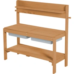 Roba Spatkeuken ' Outdoor +', Teak-kleurig Met Afneembare Afdekking, Weerbestendig Hout -Babyproducten Korting Winkel roba spatkeuken outdoor teak kleurig met afneembare afdekking weerbestendig hout a313282 2