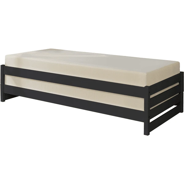 TiCAA Stapelligstoel Nadine 90 X 200 Cm Grenen Antraciet 4 TiCAA Stapelligstoel Nadine 90 X 200 Cm Grenen Antraciet - Afbeelding 2