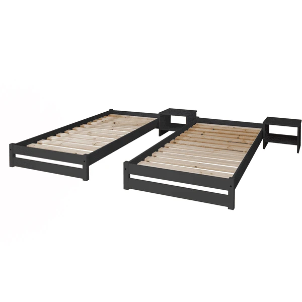 TiCAA Stapelligstoel Nadine 90 X 200 Cm Grenen Antraciet 5 TiCAA Stapelligstoel Nadine 90 X 200 Cm Grenen Antraciet - Afbeelding 3