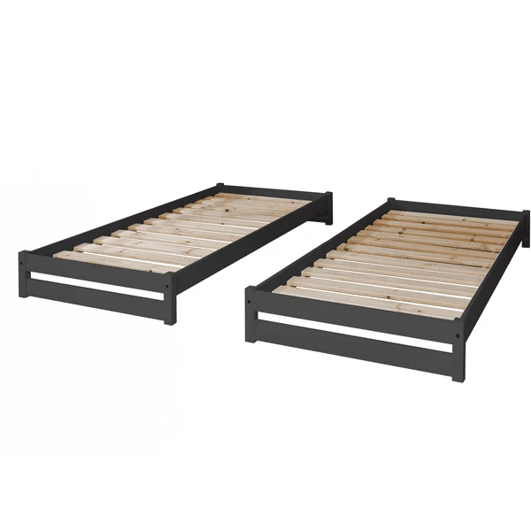 TiCAA Stapelligstoel Nadine 90 X 200 Cm Grenen Antraciet 6 TiCAA Stapelligstoel Nadine 90 X 200 Cm Grenen Antraciet - Afbeelding 4